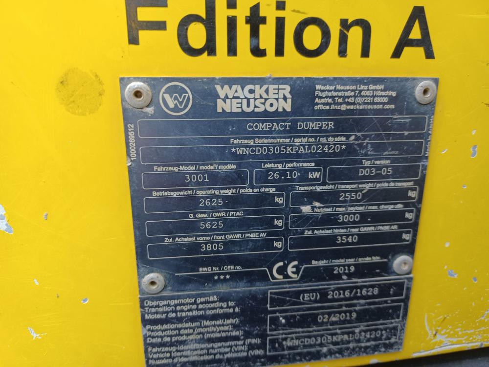 Wacker Neuson 3001, 2019